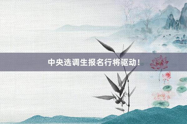 中央选调生报名行将驱动！